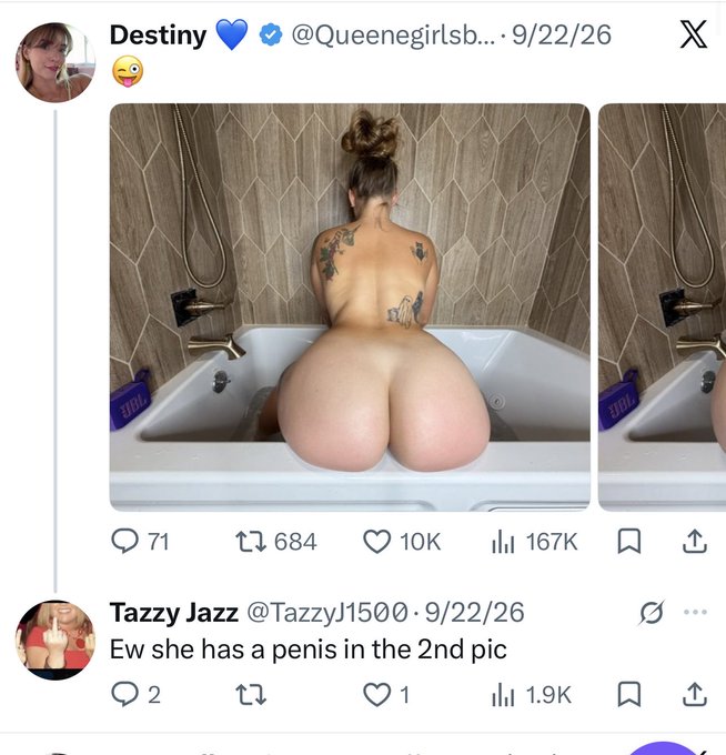 Destiny 💙 — Nacktfoto — @TazzyJ1500 @_Dredae Tf wrong with you